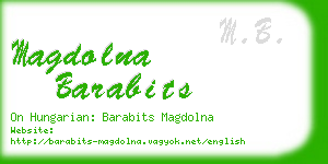 magdolna barabits business card